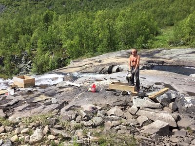 Søre Flishovd - boring for stolper Boring